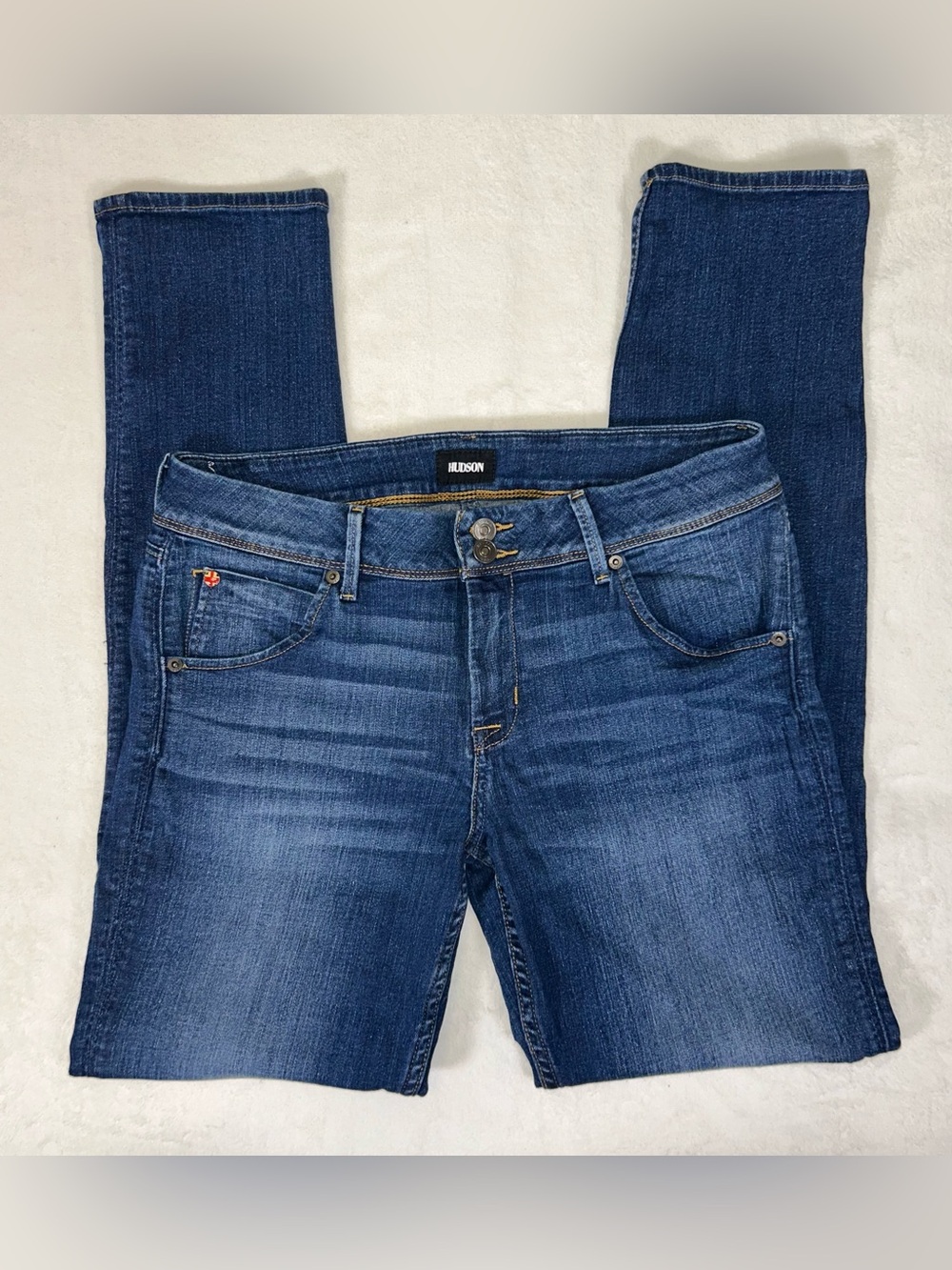 Hudson Blue Jeans Women's 31-inch Waist Colling Flap Skinny Stretch